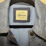 Jachs Girlfriend ✨ Quilted Diamond Pattern Denim Jacket Barn Coat Blue Size S Photo 3