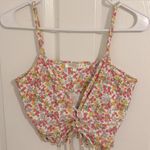 Love Shack Fancy Sarai Cropped Ruffle Cami In Floral Fruity Punch New Small Photo 5