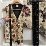 Vintage Bobbie Brooks Flaw Gold Metallic Tapestry Christmas Holiday Vest XL Photo 7