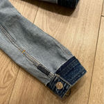 7 For All Mankind  Inside Out Classic Jacket Blue Denim Jean Frayed Size S Photo 2