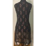 Wet Seal Vintage  Mesh Sequin Lace Button Side Dress (M) Whimsigoth Vamp Romantic Photo 3