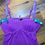 Victoria's Secret Purple Lace Trimmed Top with Teal Accents Babydoll Lingerie Sabrina Cute VS Photo 3