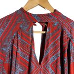 Free People Walking On A Dream Printed Keyhole Long Sleeve Tunic Blouse Size S Photo 2