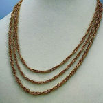 Vintage triple strand twisted flat link chain necklace Gold Photo 0
