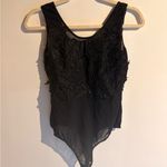 Hera Collection Black sheer lace appliqué top Photo 1