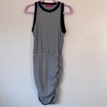N: Philanthropy Black White Striped Ruched Mini Dress Womens S Nautical Ruched Photo 7