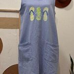 MEK USA Made Blue Cotton Patchwork Sandals Summer Chore Tank Dress Large Photo 0