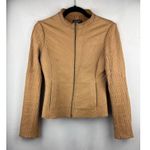 Bebe  Womens Tan Leather Jacket Size S Photo 0