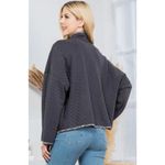 ✨Orange Farm Charcoal Blue Quilt Sz Medium Jacket With Pockets✨ Gray Photo 5