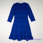 Eliza J New! Textured Fit & Flare Dress sweater knit in Cobalt blue, size L Photo 11