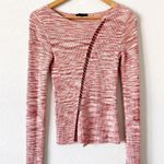 H:ours Revolve Long Sleeve Knit Rib Cage Cut Out Top in Creamsicle Photo 0