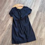 Theory  navy blue raglan lace up back shirt‎ dress Photo 7
