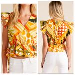 Aldean Adair Marina Top in Desert Patch Size Small NWT Orange Photo 1