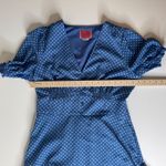 Kate Spade  Tea Garden Dot Dress Women's‎ Size 12 Blue Polka Dot V-Neck Retro Photo 10
