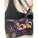 Lululemon Energy Sports Bra Womens 8 Black Floral Strappy Crossback Yoga Print Photo 4