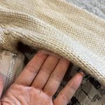 Venus wool blend fur lined collar open knit cardigan sweater Photo 7