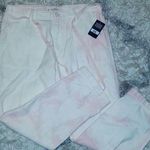 Lucky Brand Pink and White Lucky Mid Rise Utility Pants Photo 0