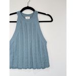 Aritzia Wilfred Women Top Blue Crochet Halter Tank Cropped Stretch Y2K Small Photo 5