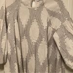 Hunter Bell Top Flowy Puff Sleeve Gray White Geometric Print L Photo 3
