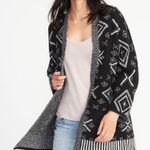 Old Navy NWT Black Pattern Open Front Geometric Knit Cardigan Sweater Small Photo 0