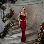 House Of CB  Set Una & Sydel corset top lace up maxi skit red‎ NWOT Size M Photo 13