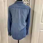 Lola River XS Chambray Shirt Pearl Snap Long Sleeves Western Blue Jean Pocket Photo 3