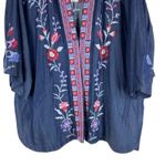 Johnny Was  Piper Shirt Tail Kimono Jacket Embroidery Denim Size XL Photo 5