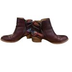 Comfortiva Ankle Boots Creston Eggplant Red Leather Multi Sweater Knit Size 9M Photo 2