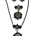 Grandmas Jewelry Matching Earrings Brooch Necklace Designer Costume Jewelry Set Gold Photo 0