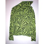 Jones New York Womens Blouse Top Palm Leaf Button Work Black Yellow Green Office Photo 4