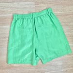 Peppermint minty green Highwaisted Drapey Silk Habotai Short in Photo 2