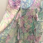 LPA NWT  REVOLVE Daniella Flutter Maxi Dress Sleeveless Pink Teal Abstract Size L Photo 5