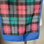 Vintage Plaid Scarf Rectangular‎ Long Blue Pink Teal Black 12" x 53" Classic Photo 7