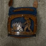 Denim and wood bag from Santo Domingo Blue Photo 1