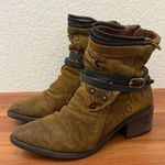AS 98 Hercegovina Olive Brown Suede Leather Pointy Toe Ankle Boots Size 38 7.5 Photo 0