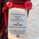 Terra & Sky  Red Multi Plaid Button Front Shirt Women’s 1X Viscose Photo 3