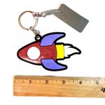 Topshop NEW -  Freedom Red Glitter Rocket Ship Fun $ Quirky Keychain Bag Charm Photo 1