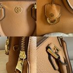 Tory Burch Robinson Pebbled Triple Zip Satchel Tigers Eye Photo 3