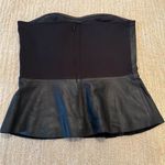 AQUA  Black Leather Strapless bustier Top Photo 5