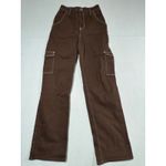 Hollister Ultra High Rise Dark Brown Cargo Dad Jeans Size 24x31 Photo 1