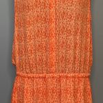 Hilary Radley  Pull Tie Waist Orange & White Women’s Dress Size 12 Photo 3