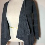 Dana Buchman open front cardigan sweater Small gray draped cascade striped Photo 1