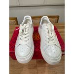 Tory Burch  Ladybug Lace Up Low Top Sneakers White Blue Leather Size 5.5 NIB Photo 4