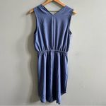 Monteri NWT Short Story Blue Knit Sleeveless Dress Drawstring Waist V Photo 4