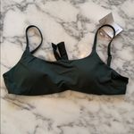 Quince NWT Women's Italian Scoop Neck Bikini Top Palm Green Size Medium 🌴 Photo 5