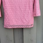 Pink Floral Lace Mesh Top Photo 4