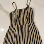 Urban Outfitters  Straight-Neck Striped Jumpsuit Women's 0 Black/Beige Wide Leg Photo 2