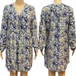 Skies Are Blue STITCH FIX STITCHFIX Navy Blue Cream Floral Lace Up Dress Tunic ? Photo 1