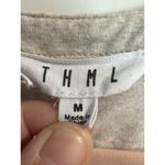 THML  Anthropologie Beige Ruffle Flutter Sleeve Embroidered Aztec Boho Top Medium Photo 2