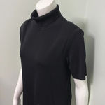 Misook  Wrinkle Resistant Black Short Sleeve Turtleneck Sweater, Medium Photo 1